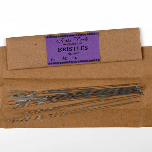 Fine Spring Steel Shoemaker Bristles by Starko 4 Pack.