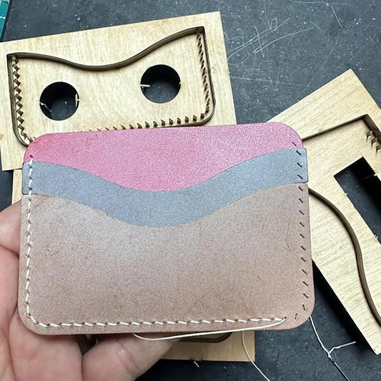 Three Pocket Leather Card Wallet Cutting Die.