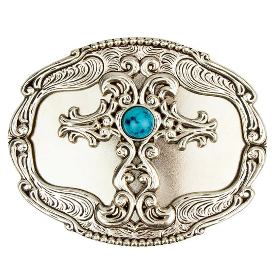 Turquoise Cross Trophy Buckle.