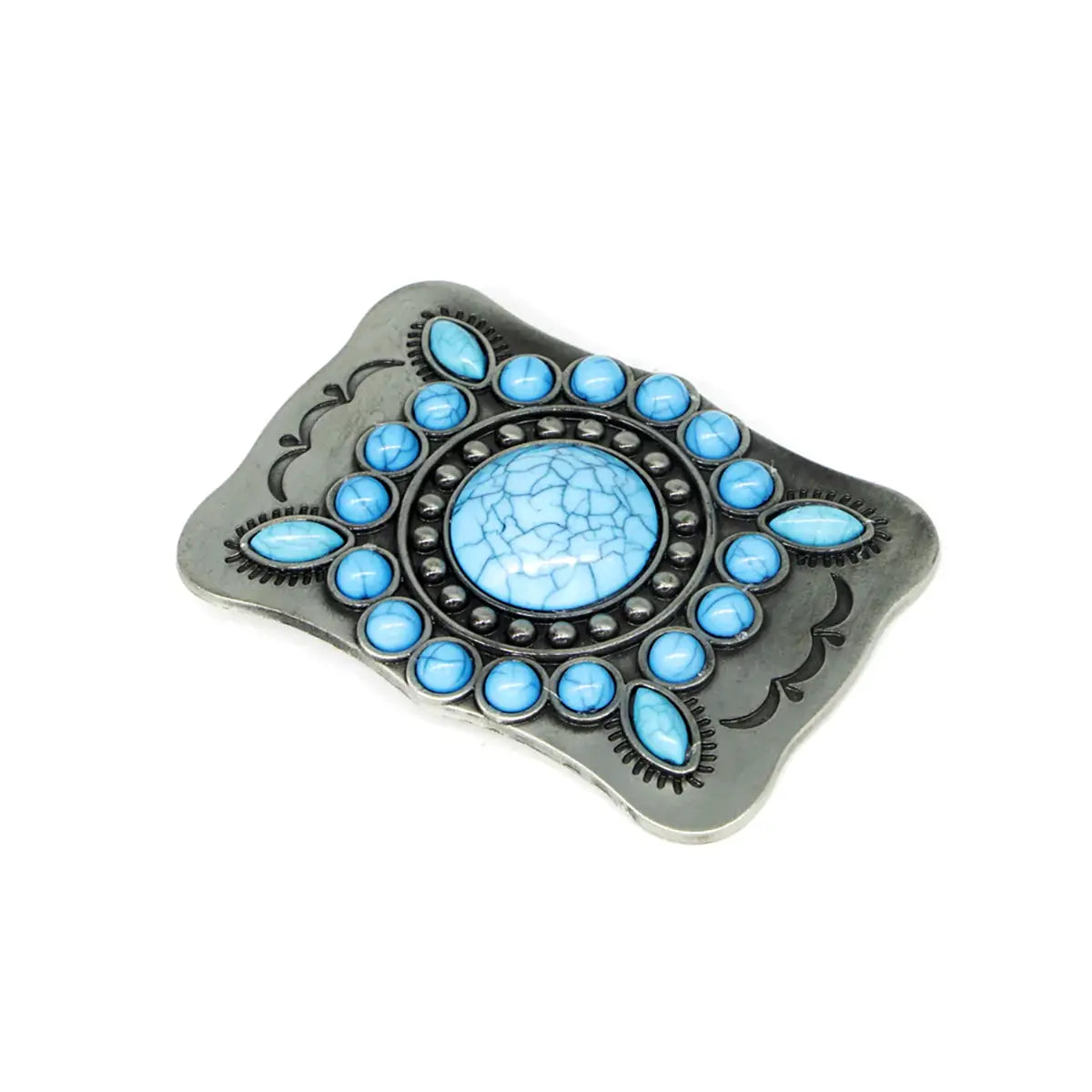 Turquoise Stone Plaque Trophy Buckle.