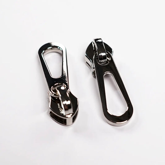No 5 Metallic Nylon Teardrop Zipper Pulls 2 Pack