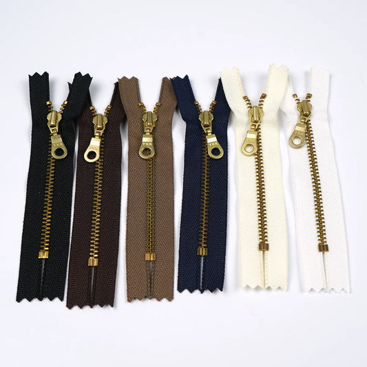 YKK 4.5 Brass Bag Zipper with Donut Pull 4 Inch.