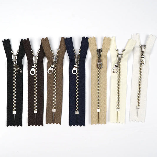 YKK 4.5 Nickel Bag Zipper with Donut Pull 4 Inch.